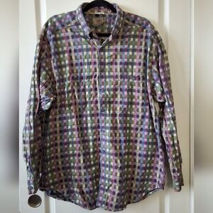 Territory Ahead Men XXL Button up Shirt Patchwork Heavy Electric Grandpa Hipster